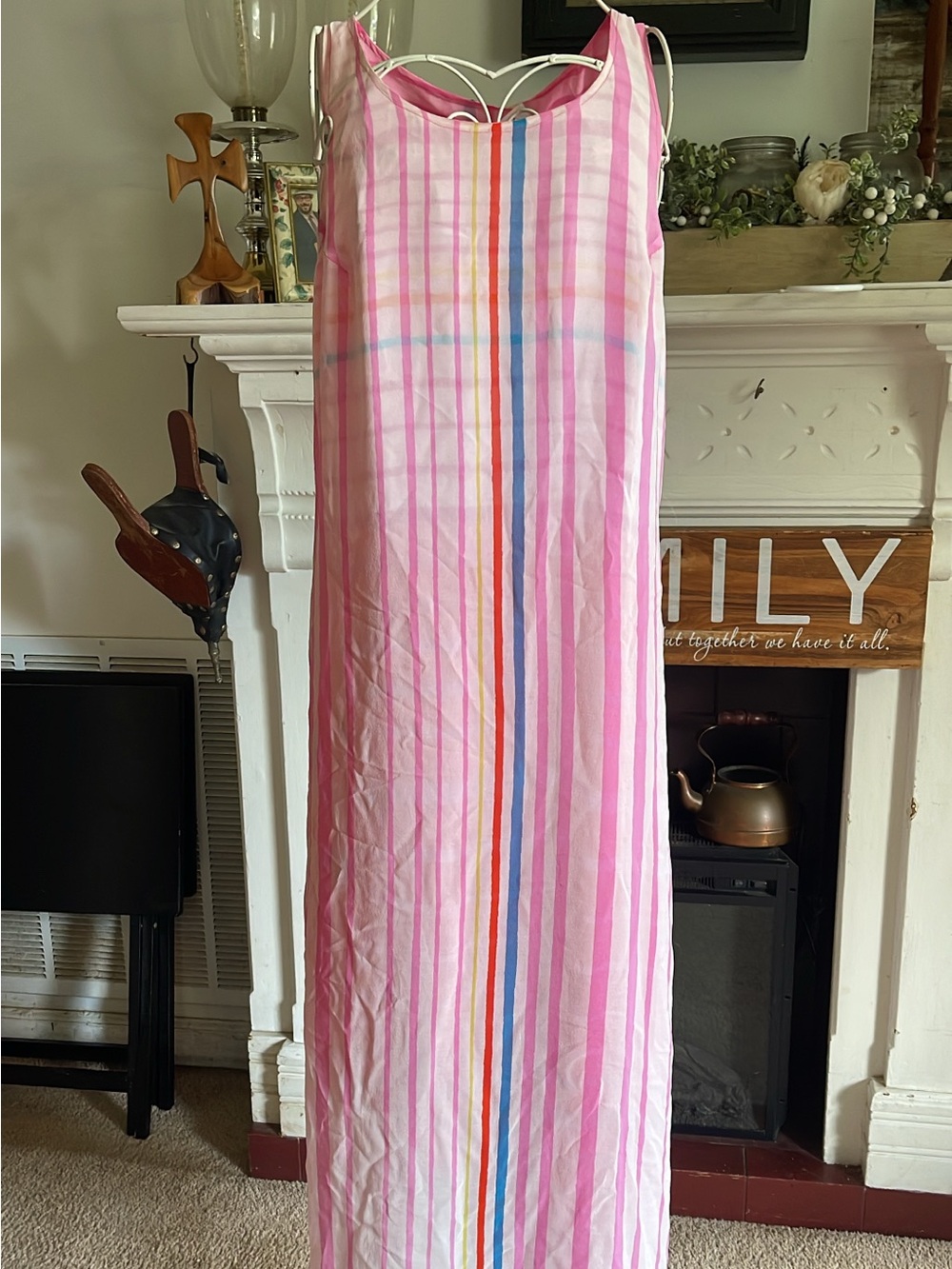 Bloomingdale's Pink Striped Maxi Dress Skirt